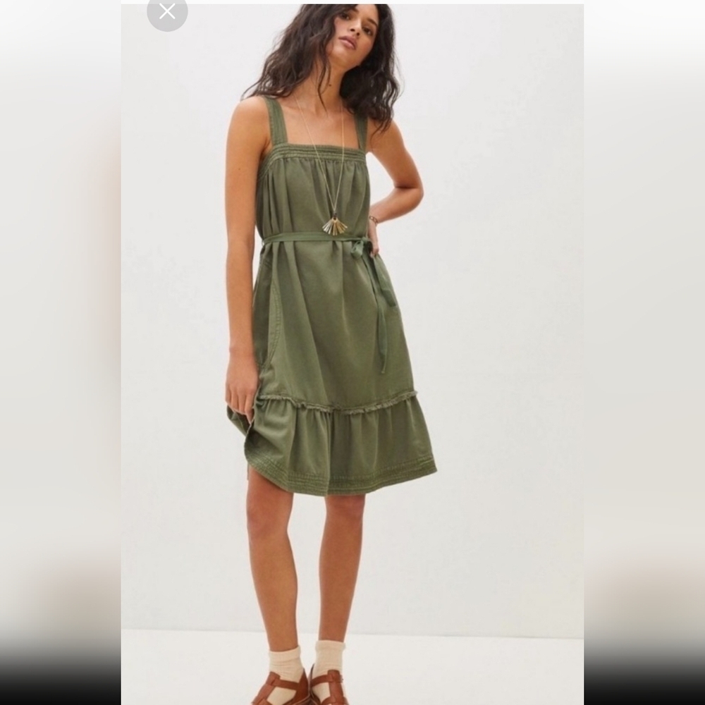 ANTHROPOLOGY-  MAREN COTTON MINI DRESS WITH BELT
